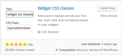Widget CSS classes install
