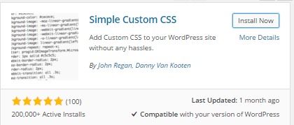 simple custom CSS install
