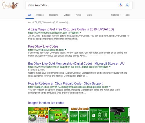 Xbox live codes google result